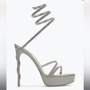 Elegant Silver Strappy Heels